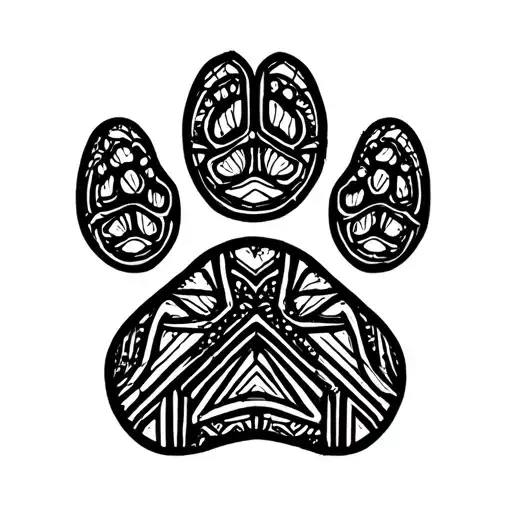 husky pet paw print tattoo design idea