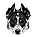 husky pet paw print tattoo design idea