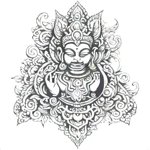 Cambodian thigh tattoo tattoo design idea