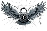 A silver lock intertwined with a radiant white dove tattoo design idea