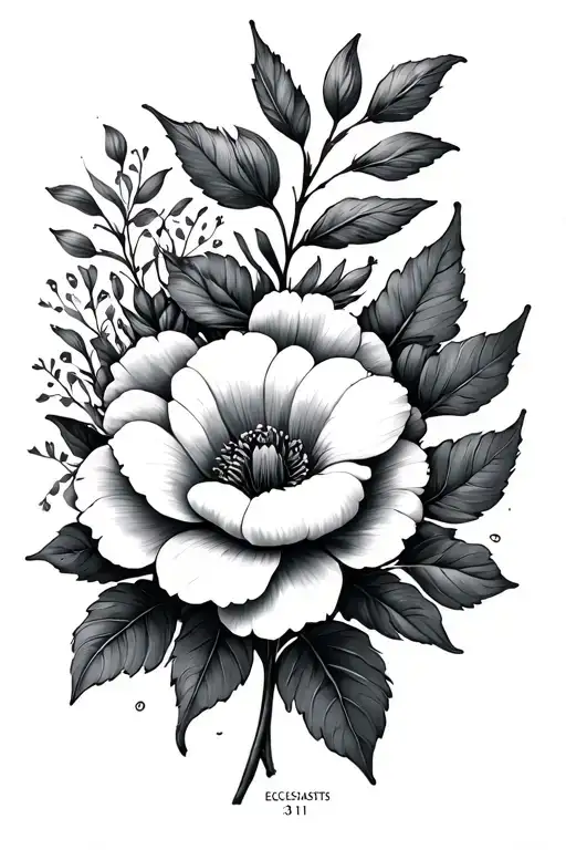 September birth flower, Ecclesiastes 3:11 tattoo design idea
