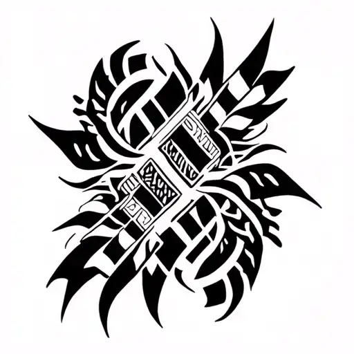 tribal in nordic style tattoo design idea