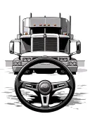 truck steering wheel tattoo design idea