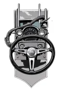 truck steering wheel tattoo design idea