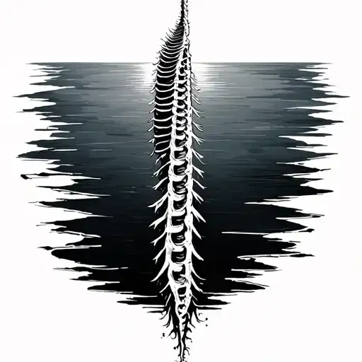shore vertical spine tattoo tattoo design idea