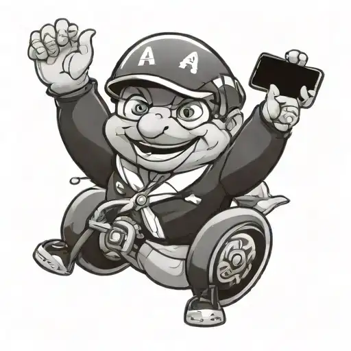 Paralympic mascot paris 2024, having a party tattoo design idea