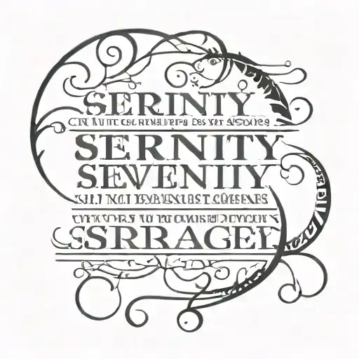 serenity prayer written tattoo design idea