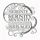 serenity prayer written tattoo design idea