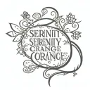 serenity prayer written tattoo design idea