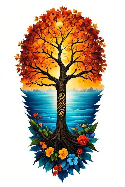 "Rich, Janet, Alyson, Elizabeth" I want an arm tattoo that is a non-traditional family tree incorporating an arm band in the design tattoo design idea