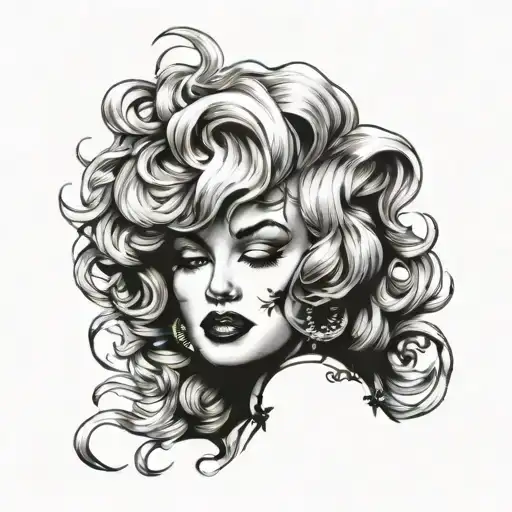 marilyn monroe with medusa hair tattoo design idea