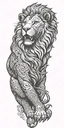 punjabi lion inspired using tattoo design idea