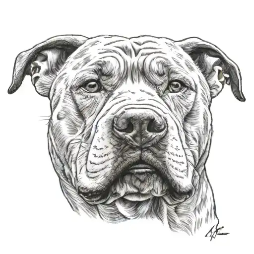 pitbull dog tattoo design idea