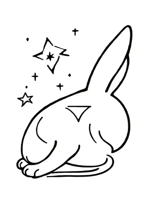 year of the rabbit, gemini , star , cash , gamble tattoo design idea