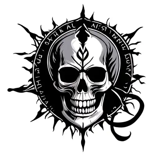 "Mahakal " skull border shaped like tattoo design idea