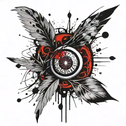 sharingan and crows flying, red spider lily tattoo design idea