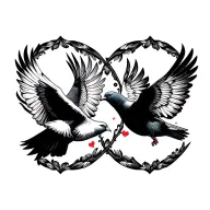 4 doves flying tattoo design idea