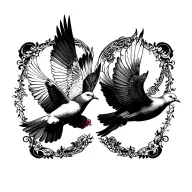 4 doves flying tattoo design idea