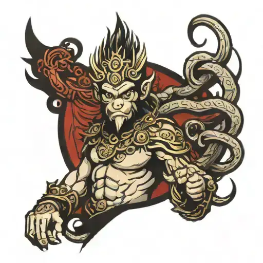 monkey king back tattoo tattoo design idea