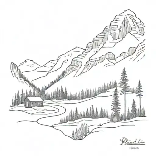 paradise meadow on going to the Sun road in glacier national park Montana  tattoo design idea