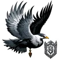 thunderbird flying with excalibur tattoo design idea