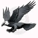 thunderbird flying with excalibur tattoo design idea