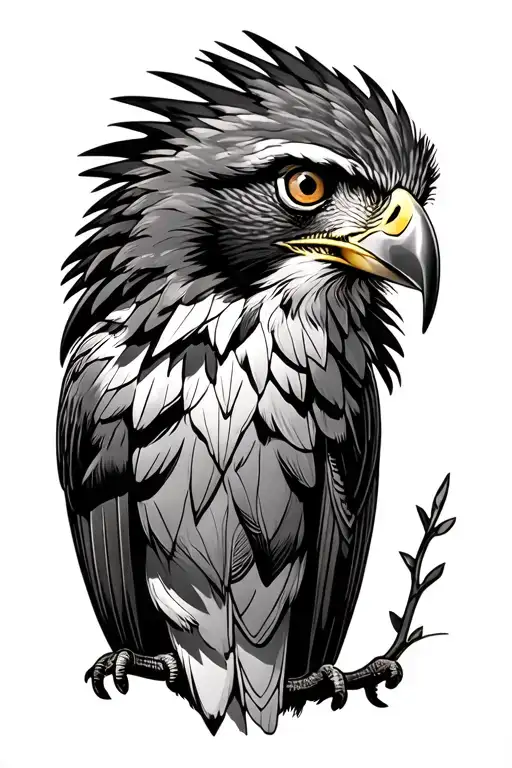 hawk tattoo design idea