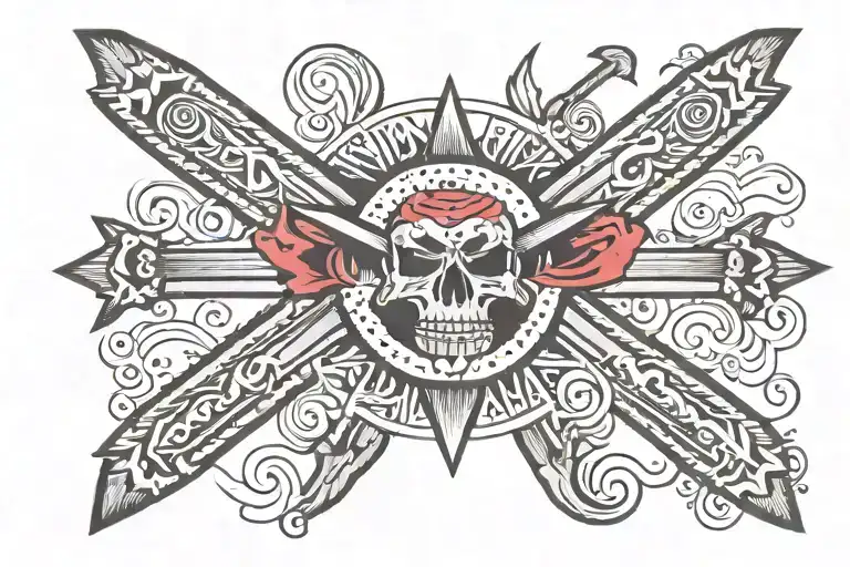 outlaw wrote with cross as the center tattoo design idea