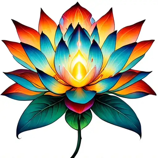 Lotus Chakra Fleur Meditation tattoo design idea