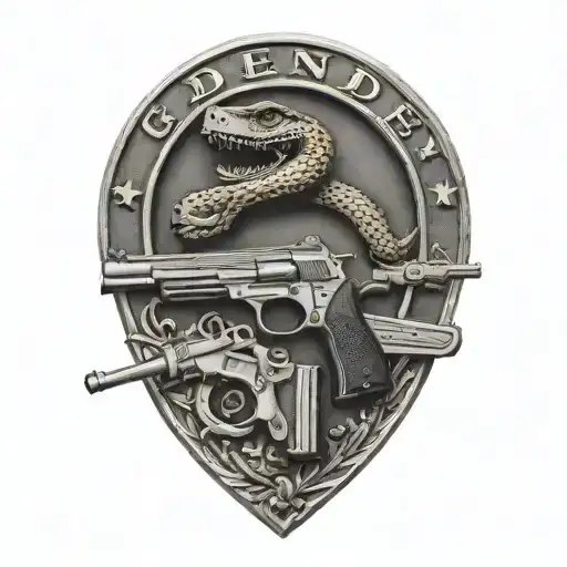 gadsden flag pistols crossing tattoo design idea