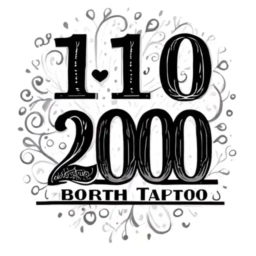 my children's birth dates 10 10 2000 tattoo design idea