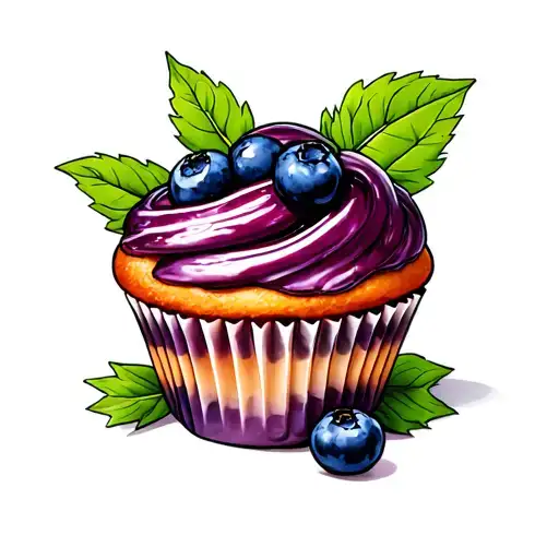 Strong Blueberry Muffin tattoo design idea