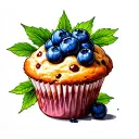 Strong Blueberry Muffin tattoo design idea