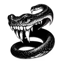 snake head fangs tattoo design idea
