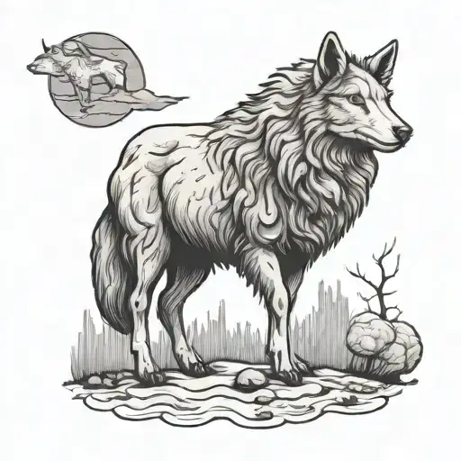 The sheep turns into a wolf and meets all its challenges. tattoo design idea