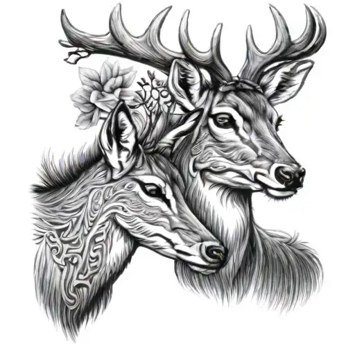 Buck And Doe tattoo design idea