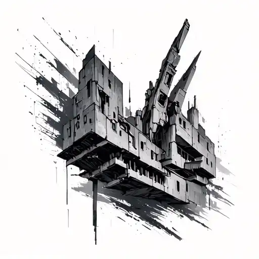Brutalist tattoo design idea