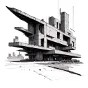 Brutalist tattoo design idea