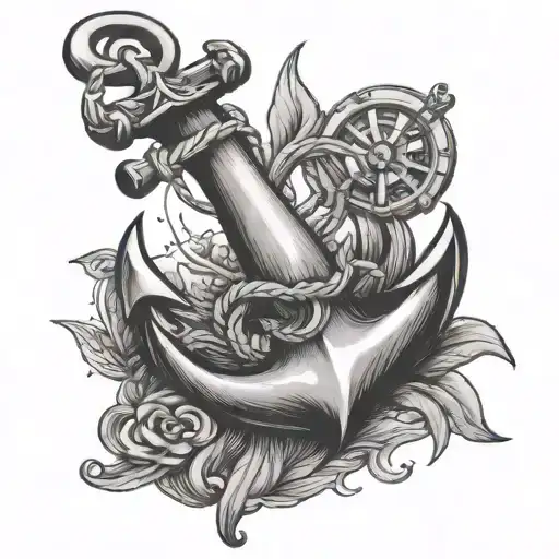 anchor tattoo with the words tattoo design idea