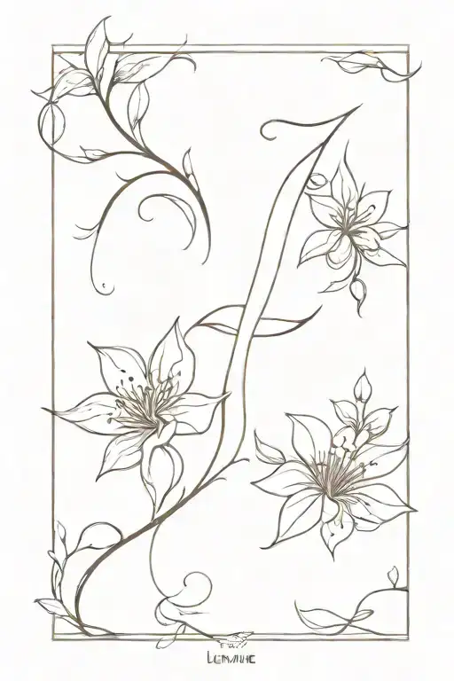 letter L E made tattoo design idea