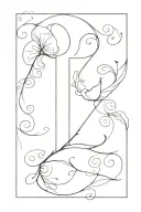 letter L E made tattoo design idea