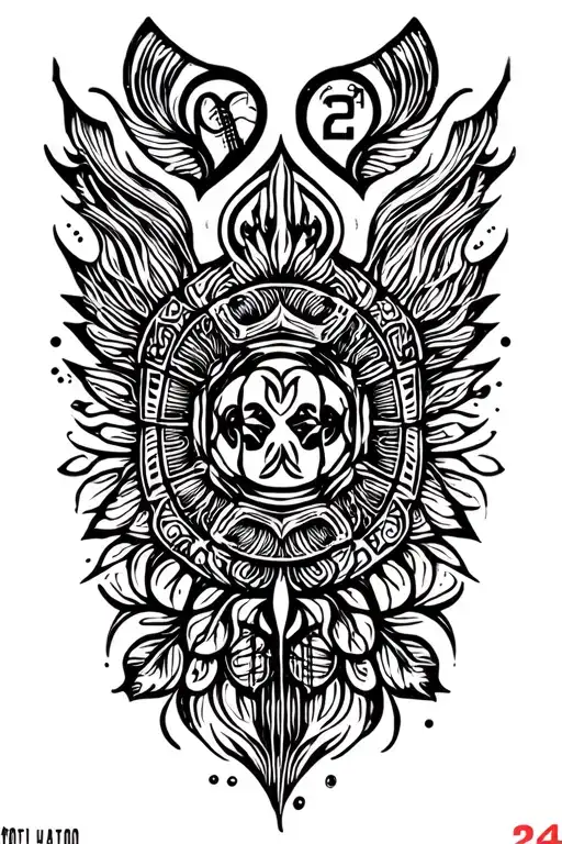 symbolize my journey, include symbols for music, love, passion, healing, growth, water, honey, and the number 24 tattoo design idea