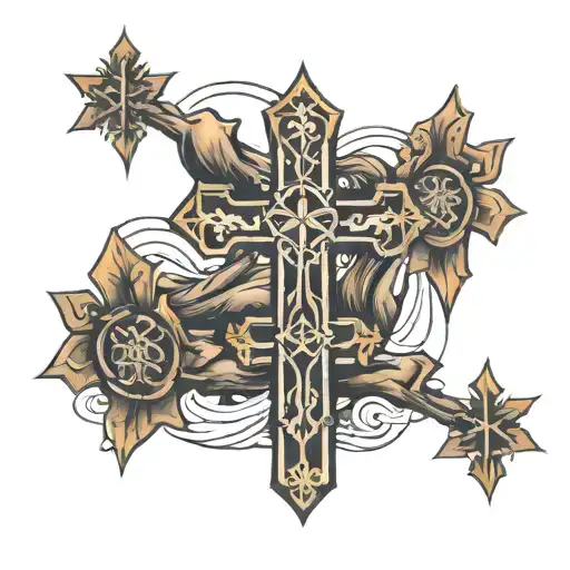 three crosses tattoo design idea