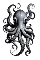 viking goth octopus wrapped tattoo design idea