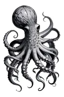 viking goth octopus wrapped tattoo design idea