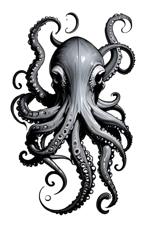 viking goth octopus wrapped tattoo design idea