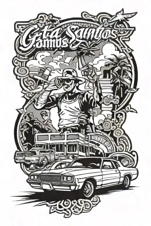 GTA Los Santos tattoo design idea