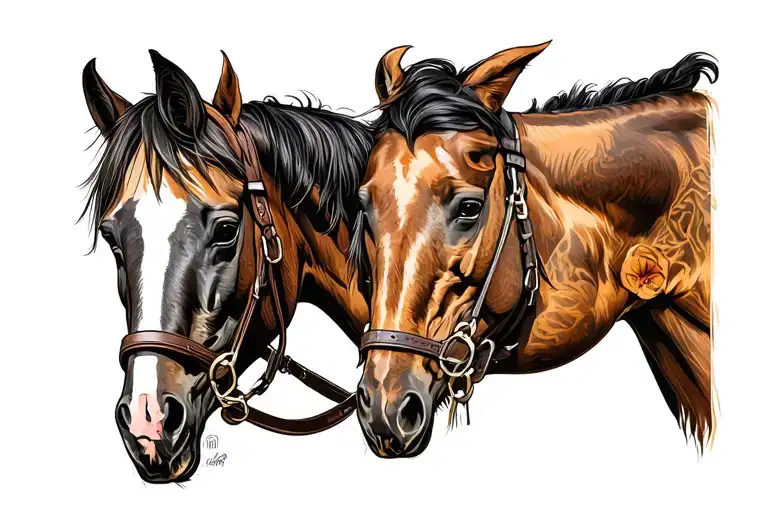 for my father, the horseman, farrier, blacksmith, horse trainer and horse lover. He loved the wild west, anything horses tattoo design idea