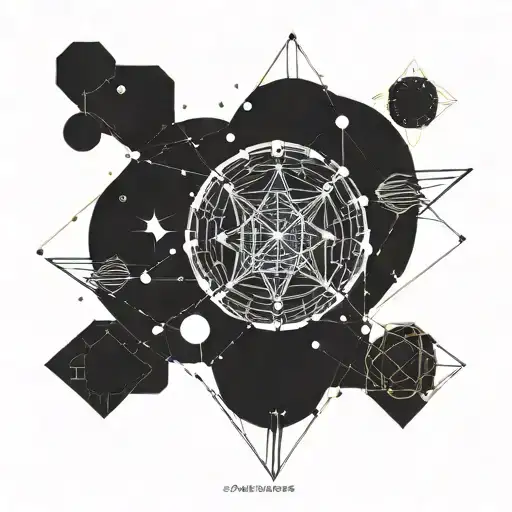 constellation of aquarius constellation merging together tattoo design idea