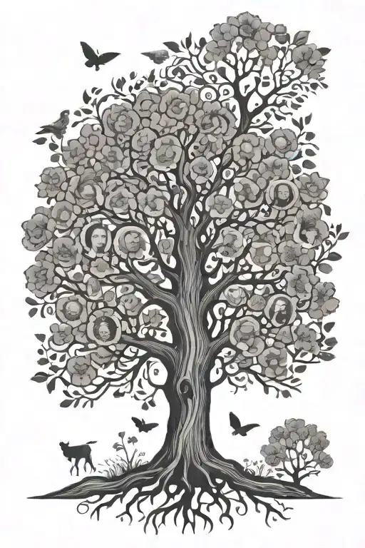 Archie Henry Nora rose jones family tree tattoo design idea